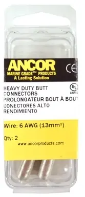 Factory Price #6 Tinned Butt Connector, pack of 2
