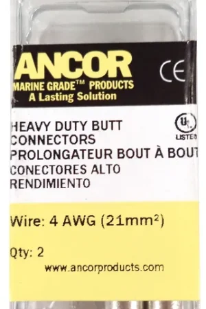 #4 Heavy Duty Tinned Butt Connector, 2 pack New Arrival