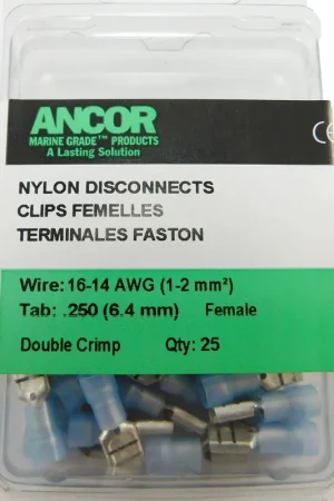 16-14 AWG .250 Nylon Disconnect Terminal, Pack of 25 Cheap