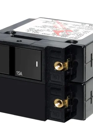 A Series Flat Rocker Circuit Breaker, Double Pole, 15 amp Buy Direct