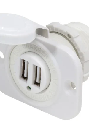 12 volts DC White Dual USB Charger Seasonal Sale