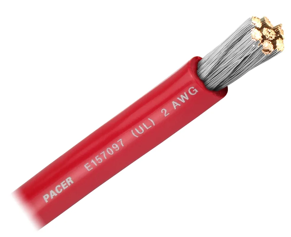 Trusted Brand Red 2 AWG Wire, 100 foot
