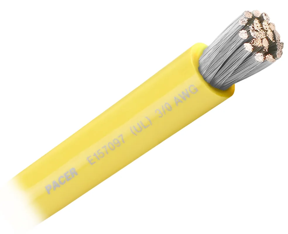 Factory Price 3/0 AWG Yellow Battery Cable, 25 foot