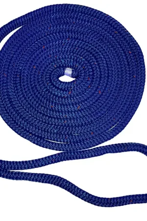 Limited Offer New England Ropes 5/8" Double Braid Dock Line - Blue w/Tracer - 15 [C5053-20-00015]
