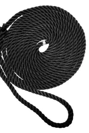 New England Ropes 3/4" Premium 3-Strand Dock Line - Black - 35 [C6054-24-00035] Trusted Brand
