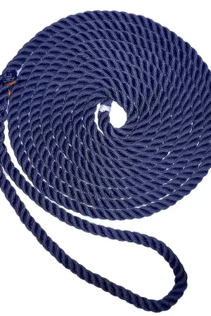 New England Ropes 1/2" Premium 3-Strand Dock Line - Navy Blue - 15 [C6053-16-00015] Latest
