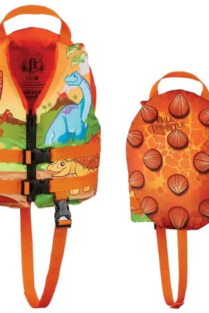 Full Throttle Water Buddies Life Vest - Child 30-50lbs - Dinosaurs [104300-200-001-15] Trusted Brand