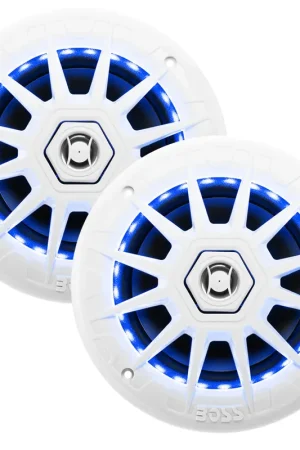 Certified Boss Audio 6.5" MRGB65 Speakers w/RGB Lighting - White - 200W [MRGB65]