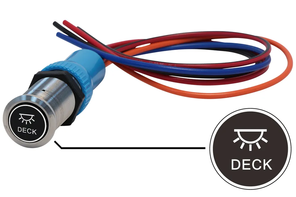 Instant Buy Bluewater 22mm Switch and 36 Inch Harness with Deck Laser Logo, On / Off Function