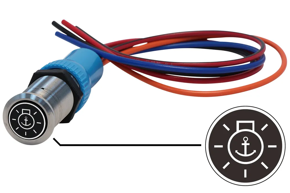 Bluewater 22mm Switch and 12 Inch Harness with Anchor Lights Laser Logo, On / Off Function Fan Favorite