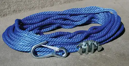 Panther Blue Polypropylene 3/8" Anchor Rope Includes No-Tie Rope Cleat and Snap Hook" Save Now