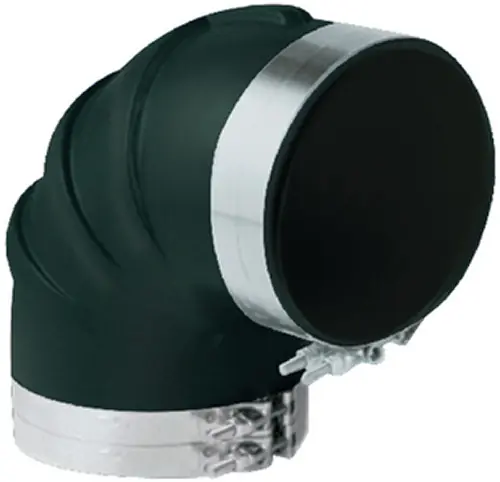 Black Rubber 90 Degree Elbow w/T-Bolt Clamps, 3" Limited Time
