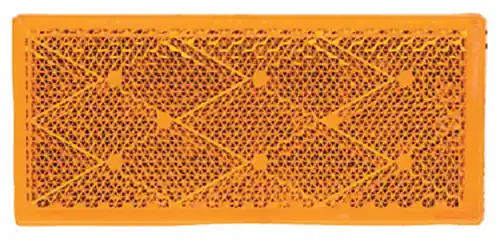 Hassle-Free Returns Amber Reflector-Stick On 2/Pk