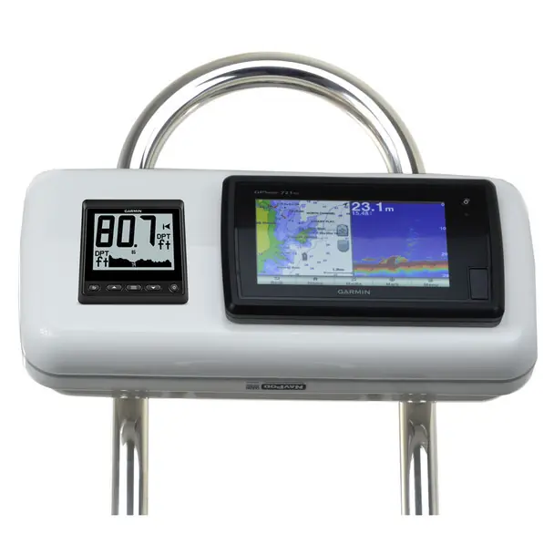 NavPod SystemPod Pre-Cut for Garmin GPSMAP 7407/7407xsv/7607/7607xsv/720/721/740/740s/741/721xs/ echoMAP 70s/70dv on the right *AND* 1 additional instrument (3.6" hole) on the left for 9.5" wide guard High Quality