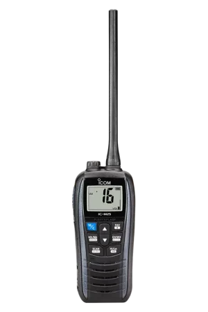 Certified Icom M25 BLACK 41 USA 5W floating marine VHF handheld in metallic black