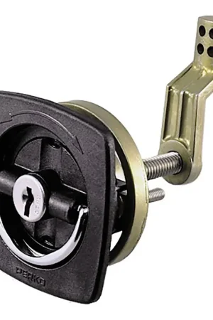 Secure Checkout Perko Black Flush Lock - 2.5" x 2.5" w/Offset Cam Bar & Flexible Polymer Strike