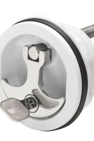 Hassle-Free Returns Whitecap Compression Handle CP Zinc/White Nylon Locking - 1/4 Turn