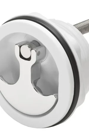 Hot Deal Whitecap Compression Handle CP Zinc/White Nylon Non-Locking - 1/4 Turn