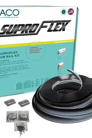 TACO SuproFlex Rub Rail Kit - Black w/Flex Chrome Insert - 2"H x 1.2"W x 60'L Trending