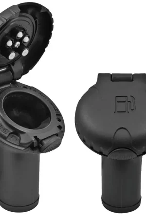 Price Cut Attwood Deck Fill f/Carbon Canister System - Angled Body & Scalloped Black Plastic Cap