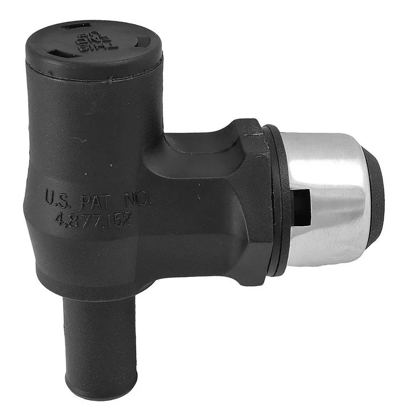 Attwood 90° P-Trap Fuel Tank Vent - Black w/Stainless Steel Trim Cover Limited Offer