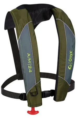 Professional Grade Onyx A/M-24 Automatic/Manual Inflatable PFD Life Jacket - Green