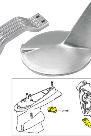 High Quality Tecnoseal Anode Kit w/Hardware - Yamaha 200-300HP Hi-Performance - Zinc