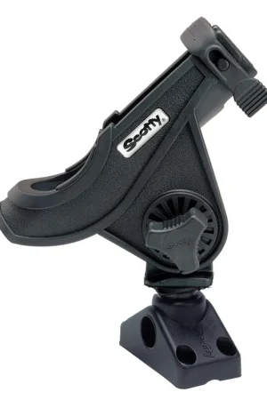 Luxury Scotty 280 Bait Caster/Spinning Rod Holder w/241 Deck/Side Mount - Black