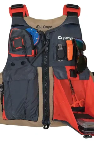 Bargain Onyx Kayak Fishing Vest - Adult Oversized - Tan/Grey