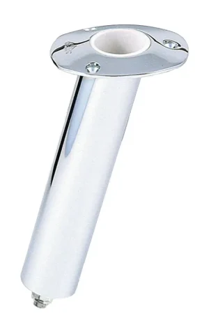 Lee's Close Ended Rod Holder w/Hose Barb - Medium 15° - Stainless Steel Professional Grade