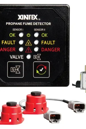 Bargain Fireboy-Xintex Propane Fume Detector, 2 Channel, 2 Sensors, Solenoid Valve & Control & 20' Cable - 24V DC