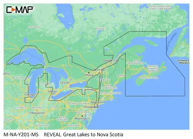 Luxury C-map Reveal Coastal Great Lakes To Nova Scotia