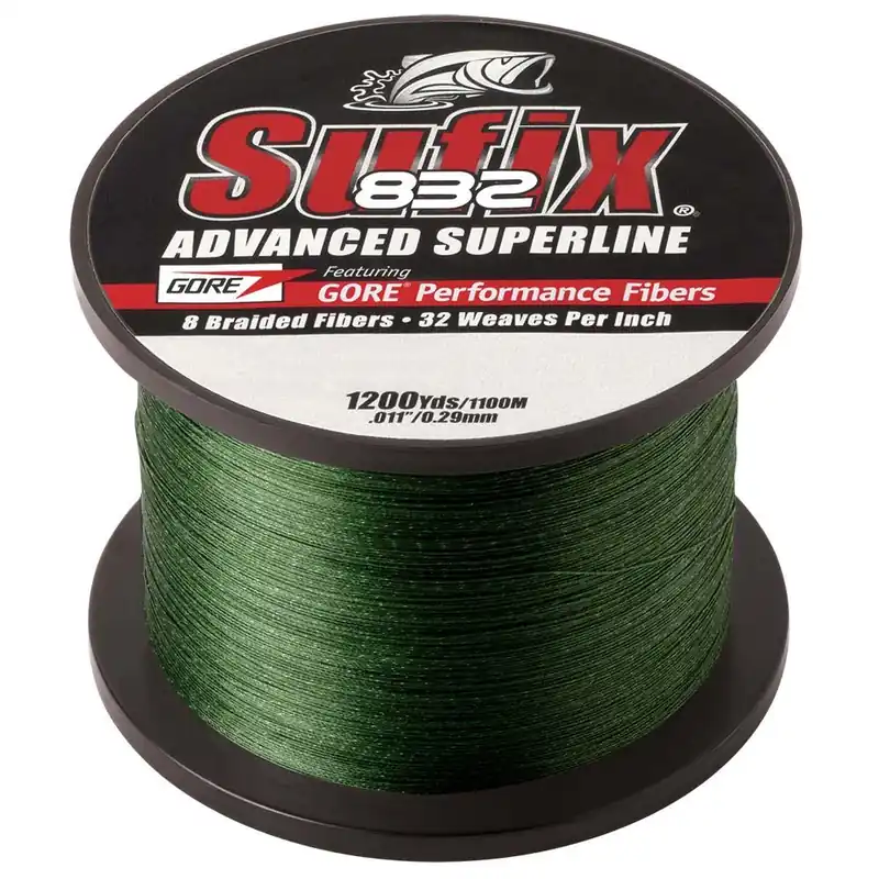 Genuine Sufix 832® Advanced Superline® Braid - 15lb - Low-Vis Green - 1200 yds
