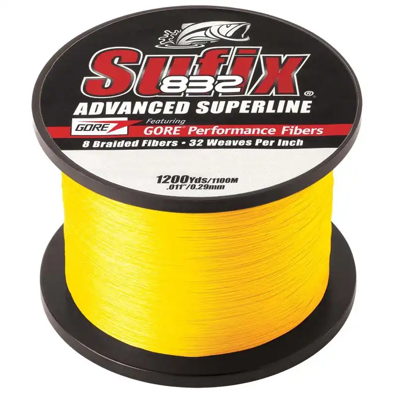 Sufix 832® Advanced Superline® Braid - 15lb - Hi-Vis Yellow - 1200 yds Certified