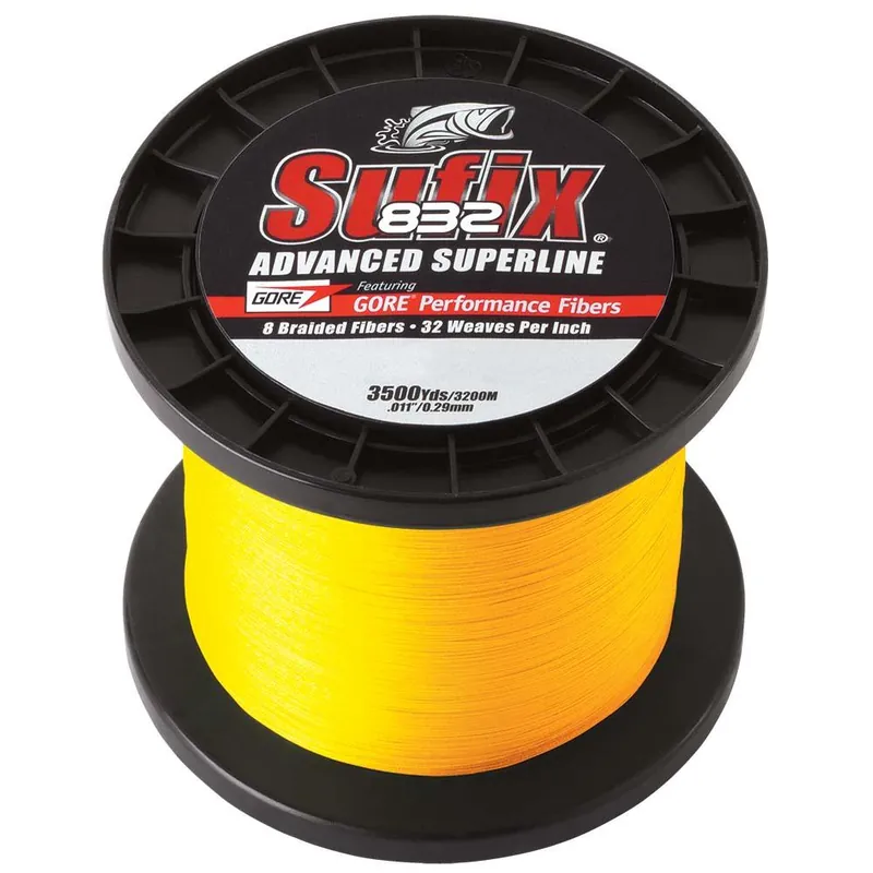 Direct From Factory Sufix 832® Advanced Superline® Braid - 15lb - Hi-Vis Yellow - 3500 yds