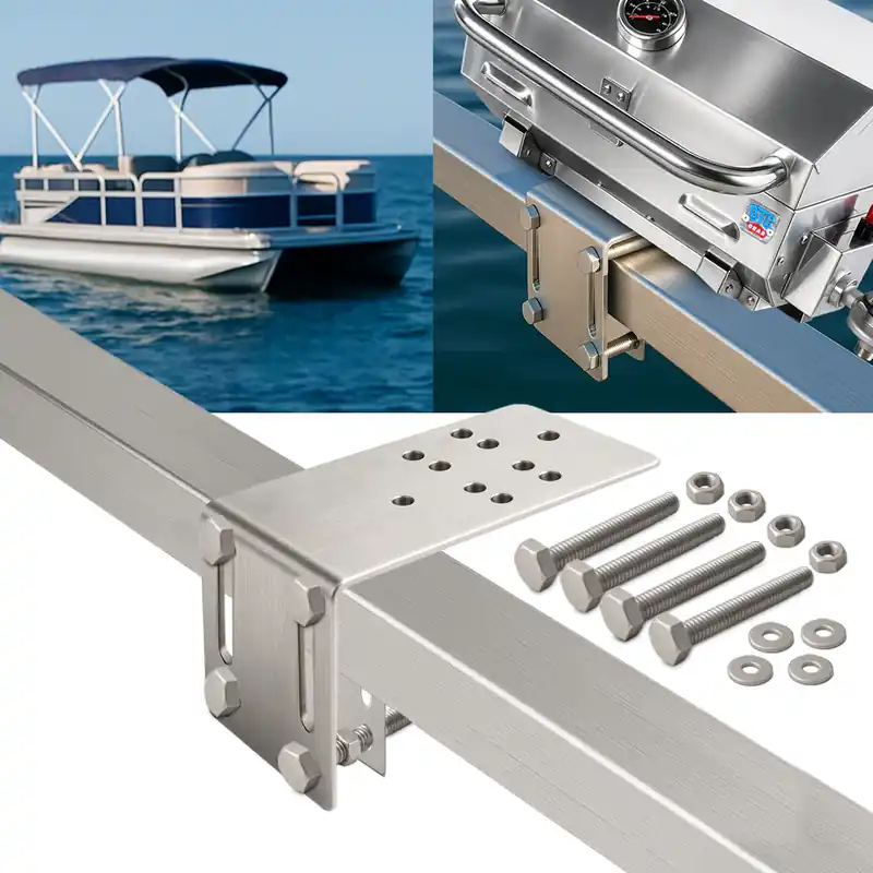 BTG Gear Stainless Steel Boat BBQ Mount Bracket for Pontoon Square Rails In Demand